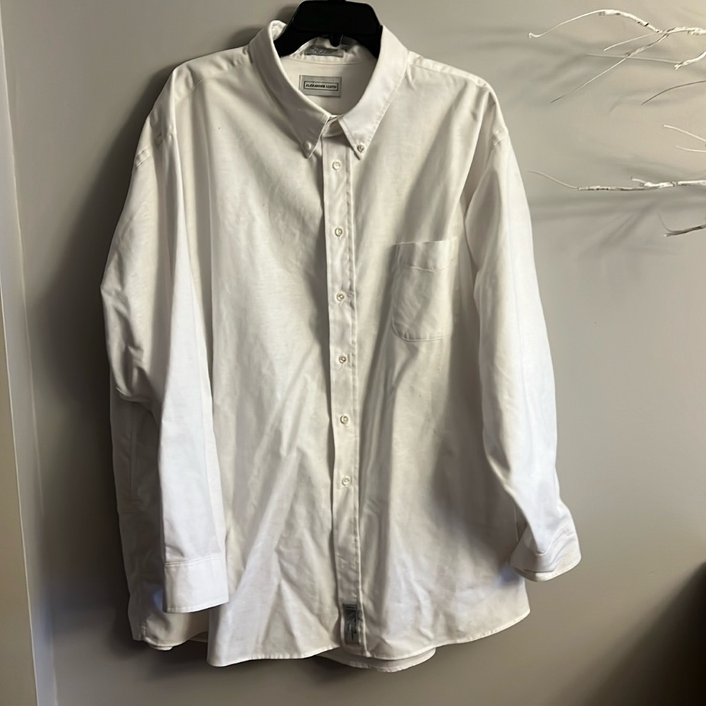 Alexander Lloyd Big Man White Oxford Button Down Shirt Size 20 36/35